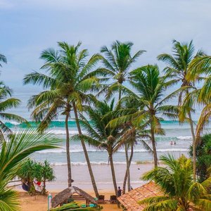 Beautiful ocean view from the private balconies of our AC apartments.