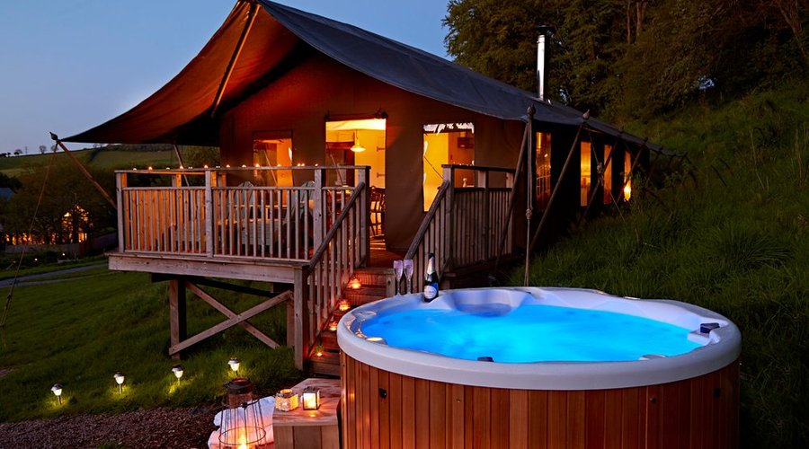 Tamar Safari Tent with electric hot tub