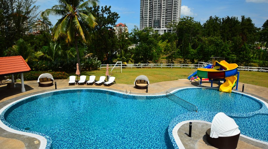 Leisure Pool - renovated the interior of pool and shower stall. New lounge chairs and umbrellas