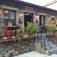 Typical Greek Tavern with nice view on the valley and the mountains