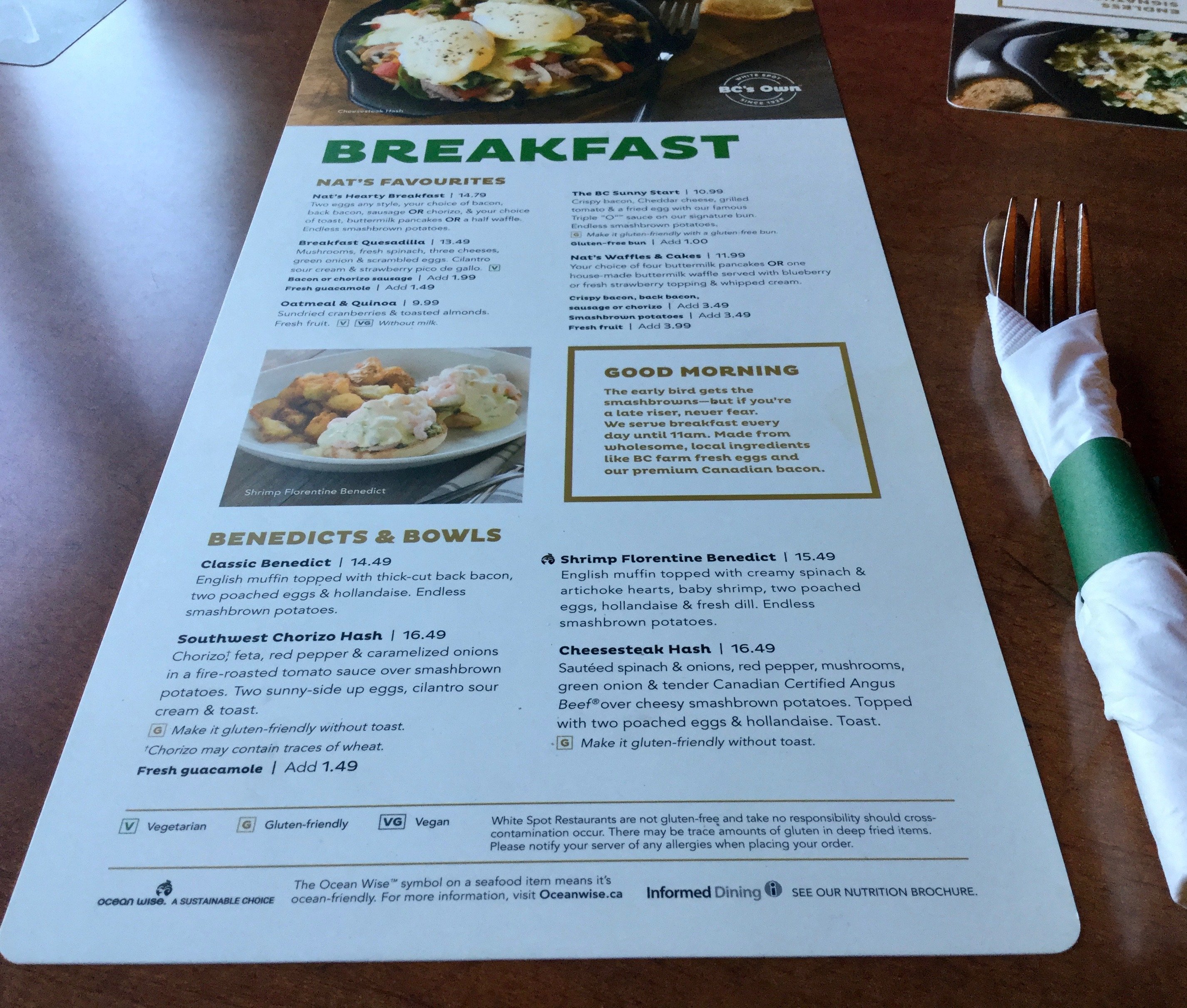 White spot take out menu discount