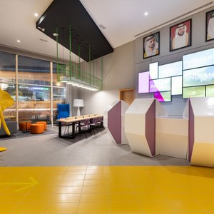 Studio M Arabian Plaza in Dubai, image may contain: Dorm Room, Furniture, Bedroom, Interior Design