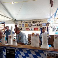 Another Beer Booth offering 2 of Munich's best beer - Hofbräu Original and Hofbräu Octoberfest. 7 tickets ($7) for a beer but well worth the money.