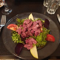 Gésiers de canard parfait ras et le croustillant de chèvre un délice