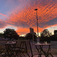 Couché de soleil sur la terrasse