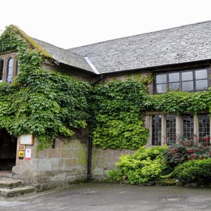 The ancient Oxenham Arms Hotel at South Zeal Devon