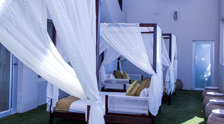 Our custom made Day Beds are located on our 1st floor near our Heated Indoor Hydro Pool where our guests can relax before or after their treatments