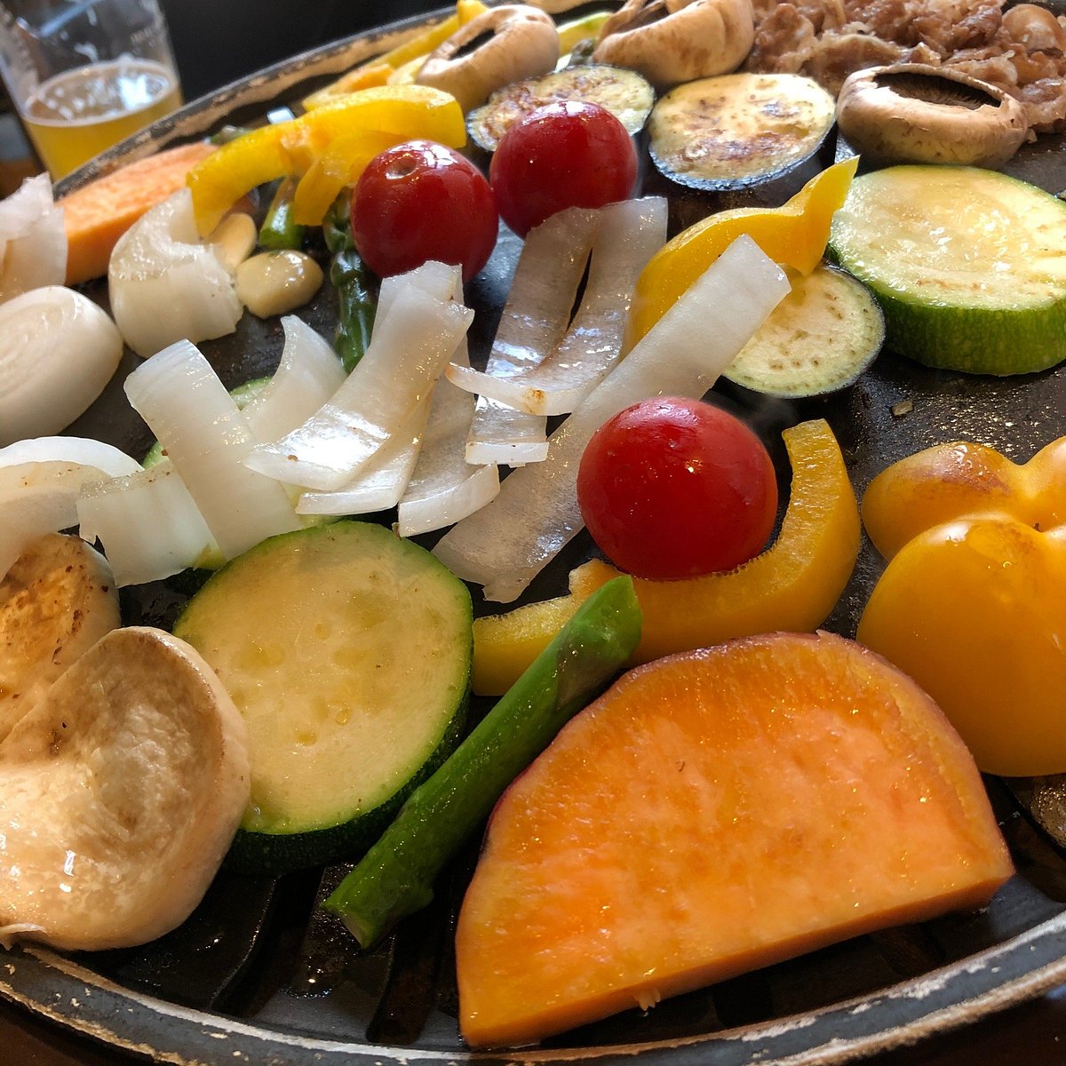 BBQ grill at our table, Amiso Korean Restaurant, Myeongdong District,  Jung-gu, Seoul. - Picture of Amiso, Seoul - Tripadvisor