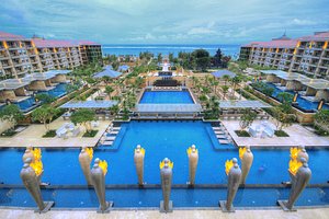 Mulia Resort in Nusa Dua, image may contain: Hotel, Resort, Pool, Waterfront