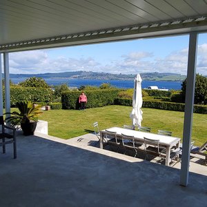Splendid view of Lake Taupo from just outside the dining room.