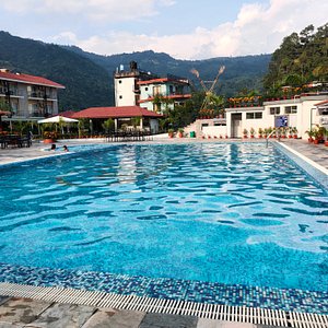 Waterfront Resort Lakeside in Pokhara, image may contain: Resort, Hotel, Building, Villa