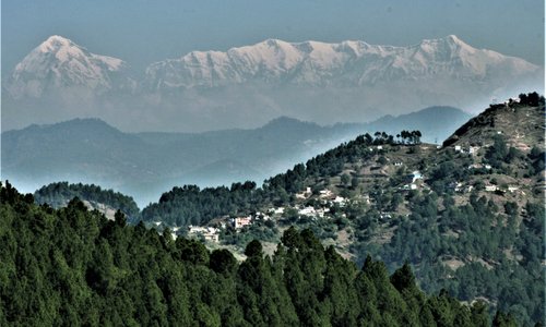 The Trishul and Mrigthuni peaks together form a figure lying supine - the lying Shiva for the faithful!