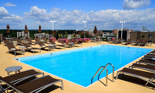 Roof Top Pool at The Bethesdan Hotel, Tapestry Collection by Hilton. Open seasonally from Memorial Day to Labor Day. Rooftop Pool Bar available.