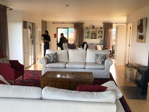 Matakana Motel in Matakana, image may contain: Couch, Furniture, Living Room, Home Decor