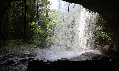 Tuirihiau Falls from behind