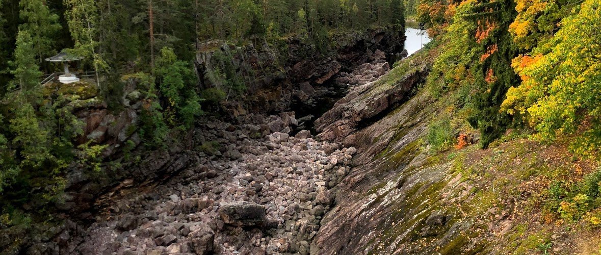 The dry Imatrankoski Rapids, Imatra, Finland