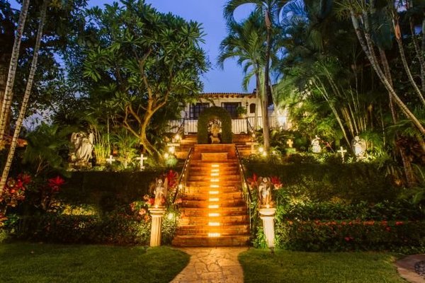 Nightime in the garden. Peace and tranquility abound at the Hacienda.