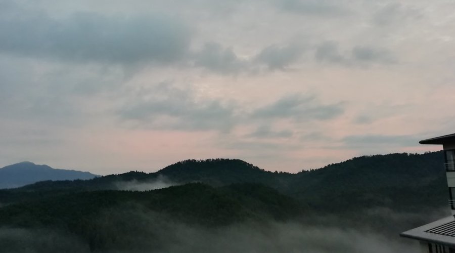 お部屋からの雲海の眺めと食じ