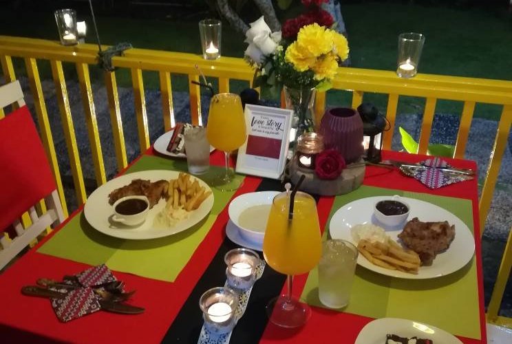 Candle light dinner for 2 pax at the garden/balcony (depending on the weather) 