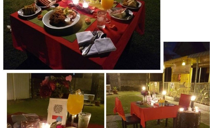 Candle light dinner for 2 pax at the garden/balcony (depending on the weather) 