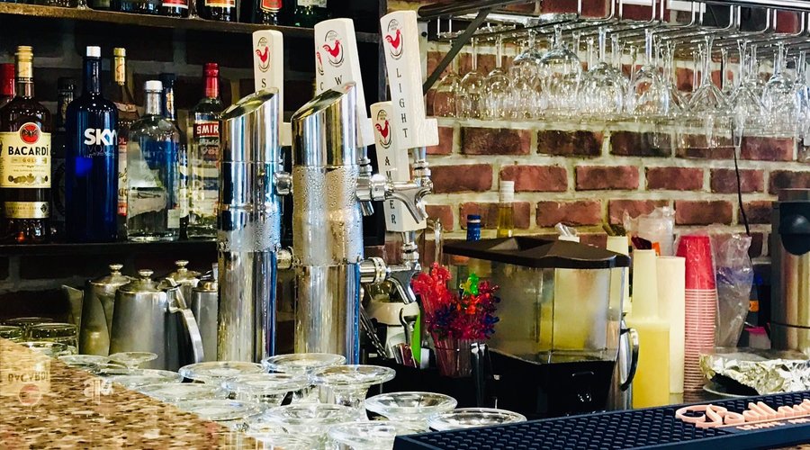 Our very own micro-brewed Red Rooster draft on tap!