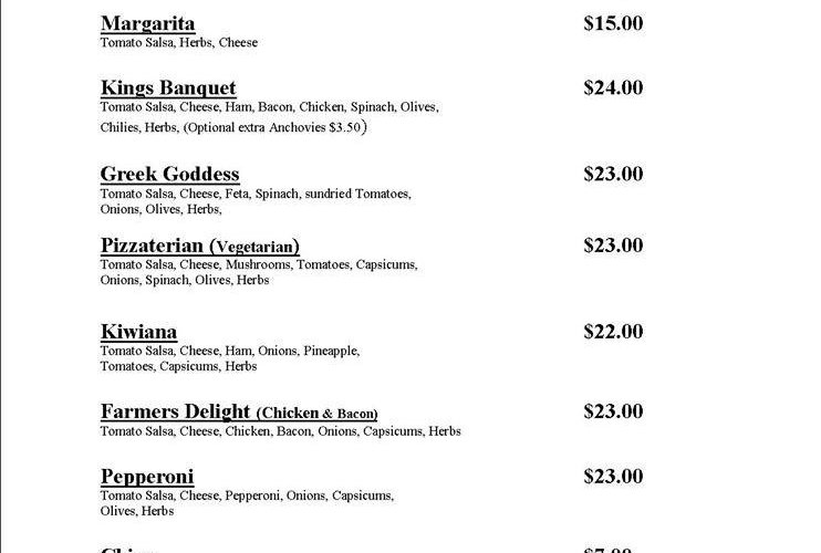 our fine menu