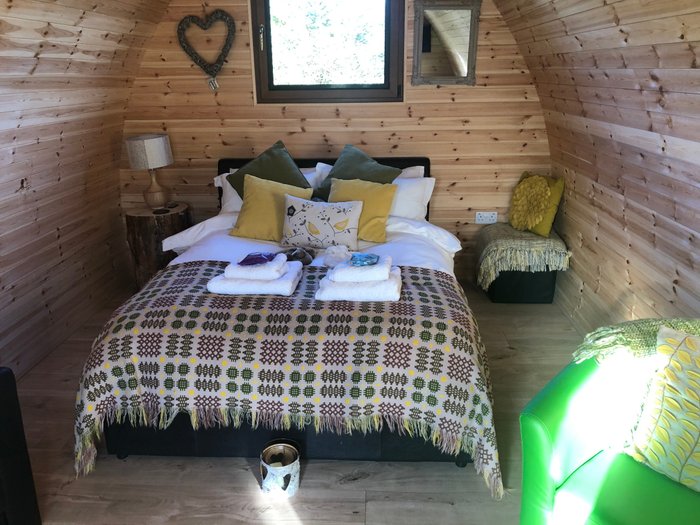 Book Shepherds Hut Spa accommodation at Glampio Gelli Glamping