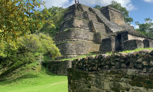 The majestic mayan city, a view of the high temple at plaza B. 