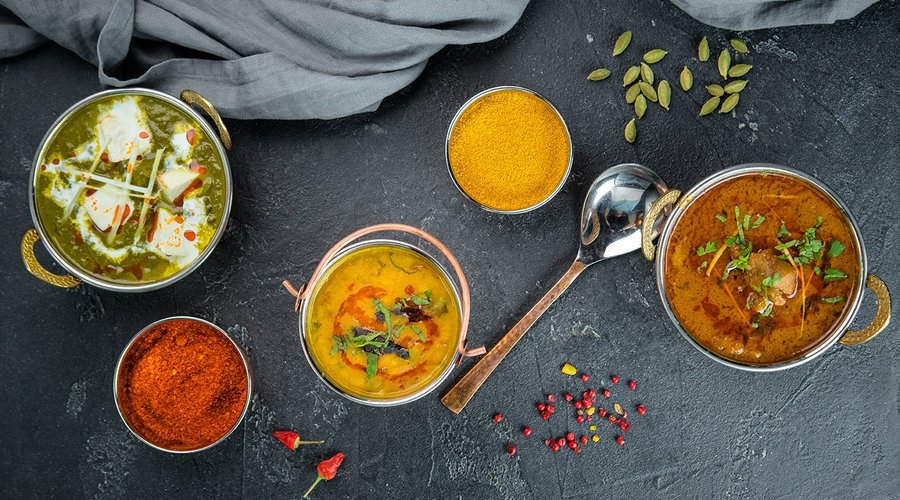 ПАЛАК ПАНИР/ PALAK PANEER, ДАЛ ТАДКА/ DAL TADKA, МАТТАН РОГАН ДЖОШ/ MUTTON ROGHAN JOSH