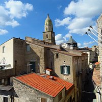 Il campanile (e la cupola rifatta) dell'Annunziata visto dal loggione