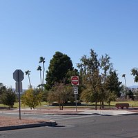In the center of the city's round-about