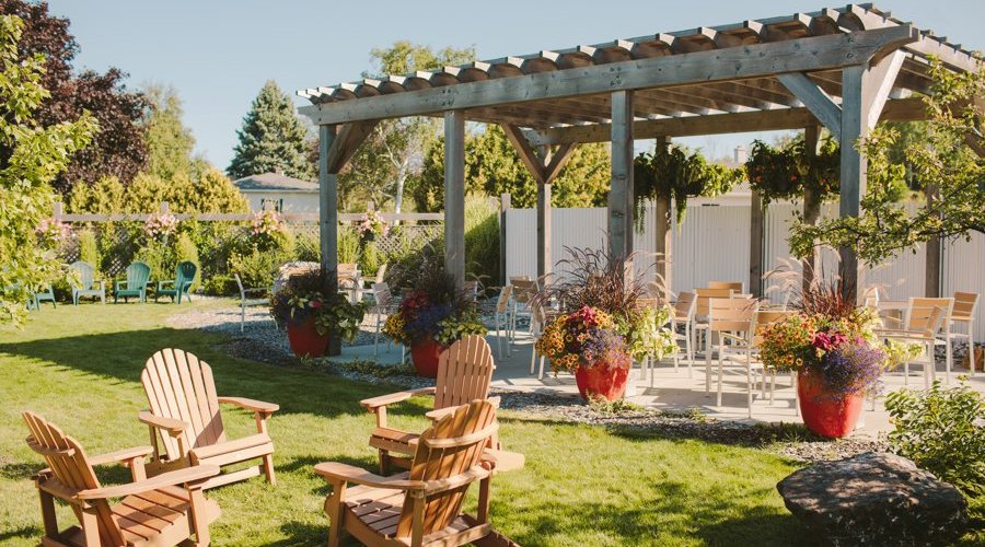 Good Harbor Garden Patio - Come and Enjoy a Glass of Wine, A Pint of Cider, and a Cheese Platter.