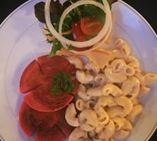 Yummie Sausage with stewed Macaroni..... 