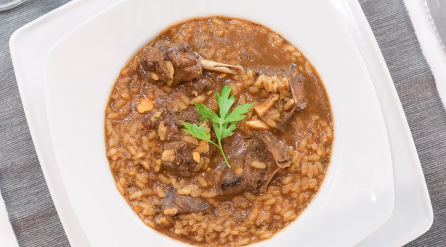 Arroz con pato salvaje.
