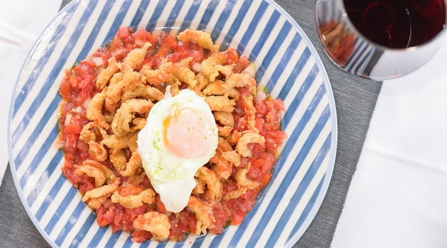 Revuelto de colitas con pimientos.
