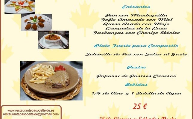 Ven y disfruta de nuestro menú degustación para dos personas por solo 25€. 
Solo viernes y sábados noche.
Te sorprenderá 