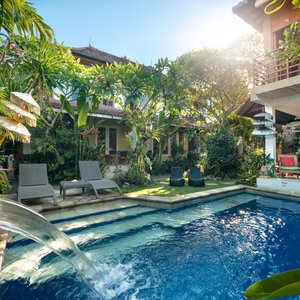 View to bale and pool.