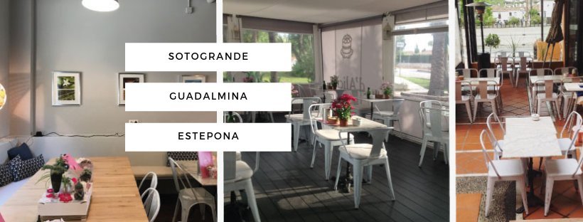 d'Alicia en Sotogrande, Estepona y Guadalmina 
Pastelería artesanal (Todo hecho a mano sin conservantes)
Cafetería (Servicio de cafetería todo hecho al momento)
Heladería (solo en primavera-verano) 