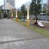 some exercise equipment and pathways
