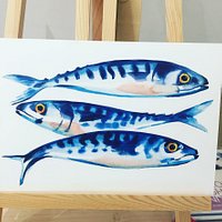 Porthcurno Mackerel by Sarah Bell