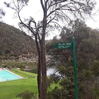 End of track when travelling into Cataract Gorge