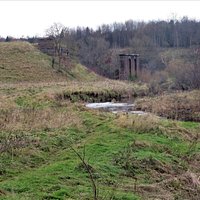 Pillars of the old railway viaduct