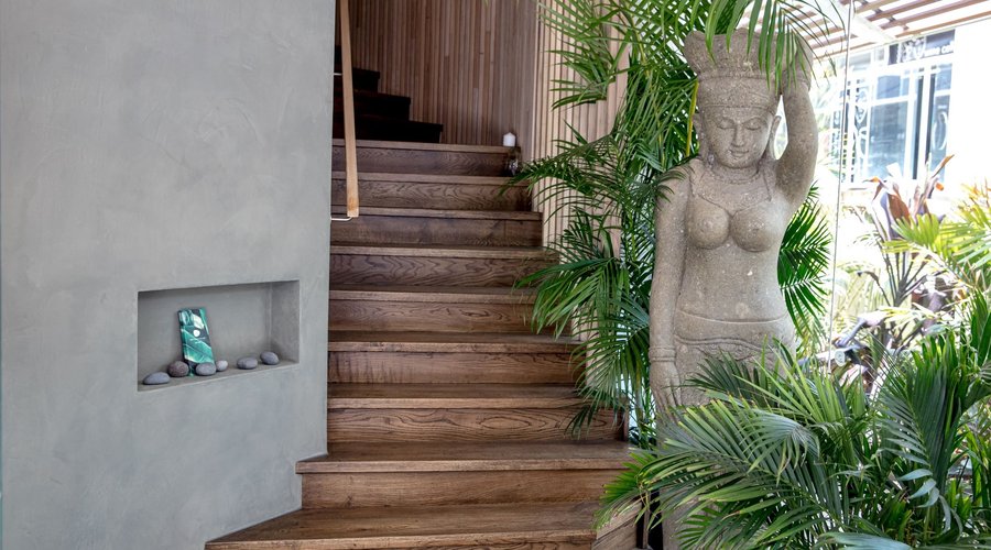 Our beautiful stairway to our Day Spa. 