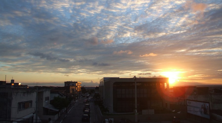 Vista do pôr-do-sol da varanda