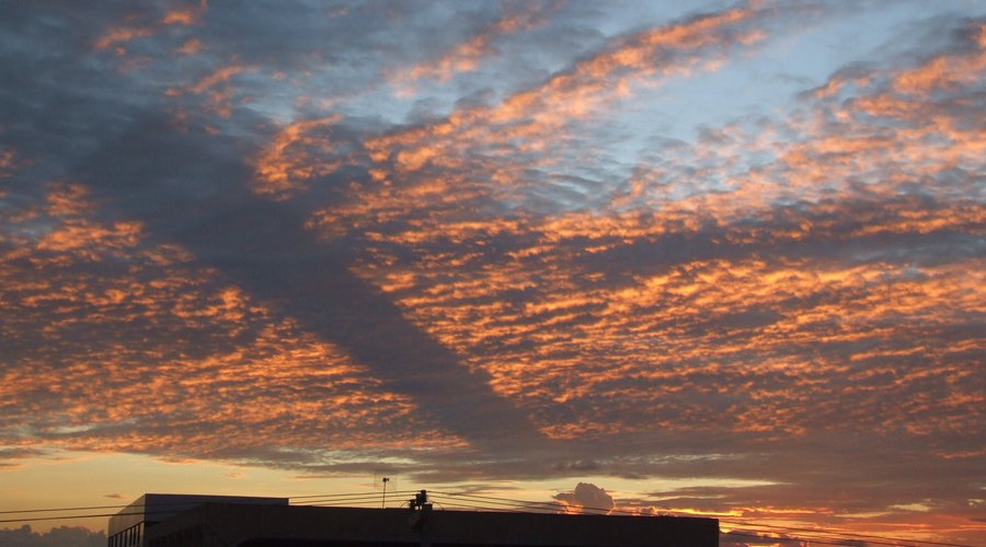 Vista do pôr-do-sol da varanda