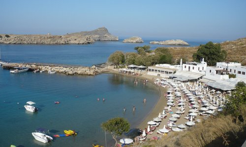 petite plage "pallas beach" à Lindos (14 octobre)