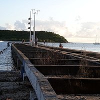view of pier from beach