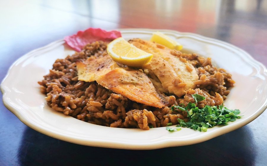 Fish and spiced rice