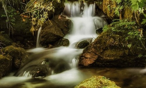 Il fragore e la forza dell'acqua presso la Sorgente Tornareccia, un angolo suggestivo della Val Fondillo nel Parco nazionale d'Abruzzo, Lazio e Molise.