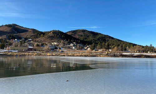 Over a hundred years ago, the ice in this lake was used to cool the steam engines on trains between Denver And Colorado Springs.